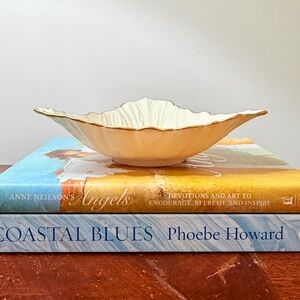 Vintage Lenox Ivory Leaf Dish with 24k Gold Trim | Elegant Interior Decor